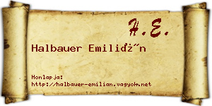 Halbauer Emilián névjegykártya